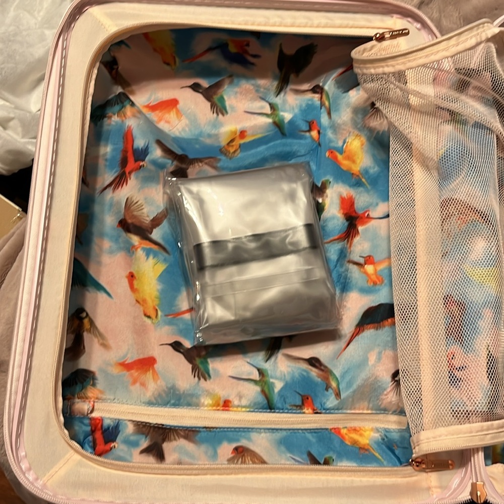 Ted Baker Oriental Blossom Cherry Blossom Pink And White Carry-On Suitcase - Picture 10 of 16